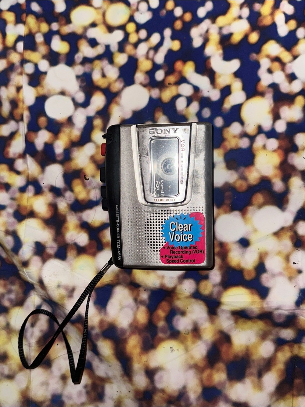 Sony Silver and Black Portable Microcassette Voice Recorder
